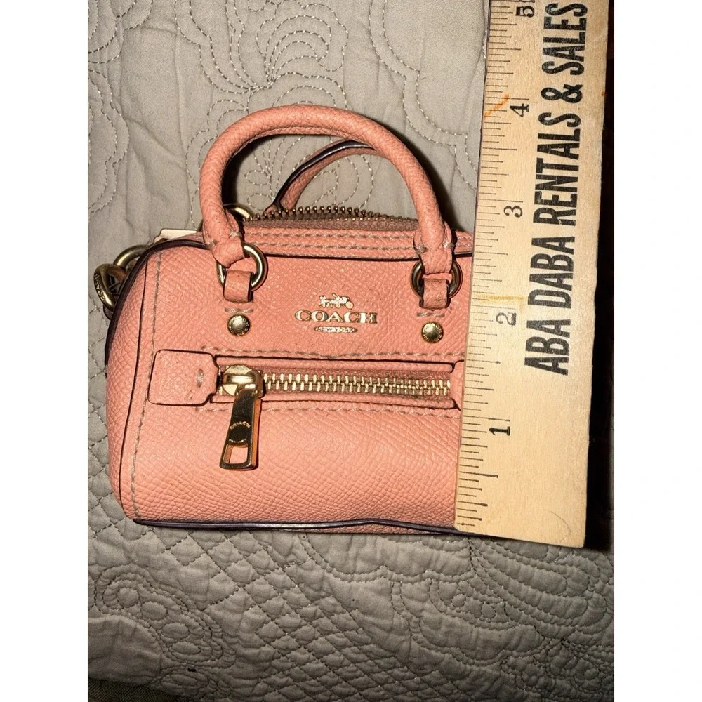 Coach Mini Rowan Purse Charm Coin Pouch Y2K Pink Key Chain